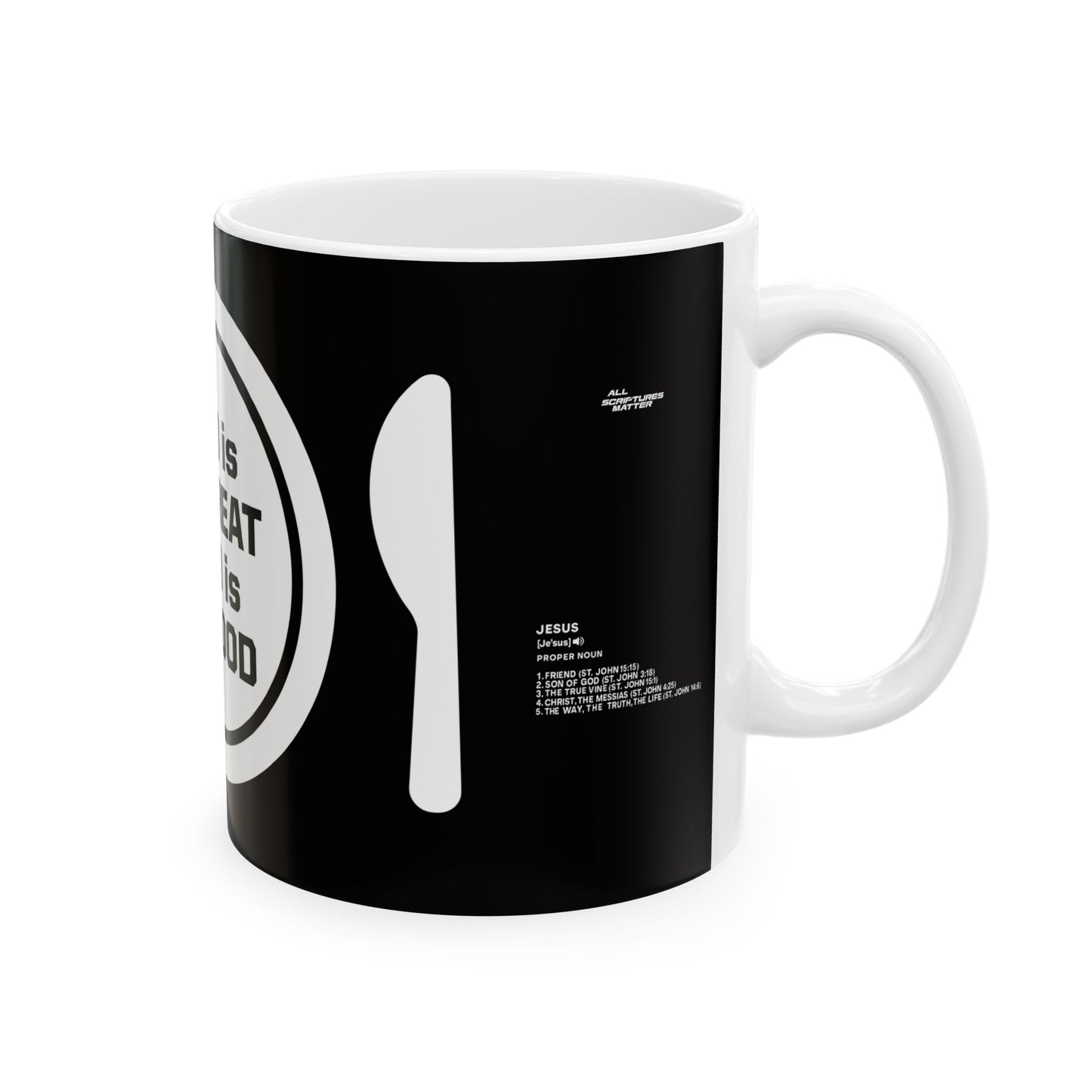 God Is So Great Black Mug