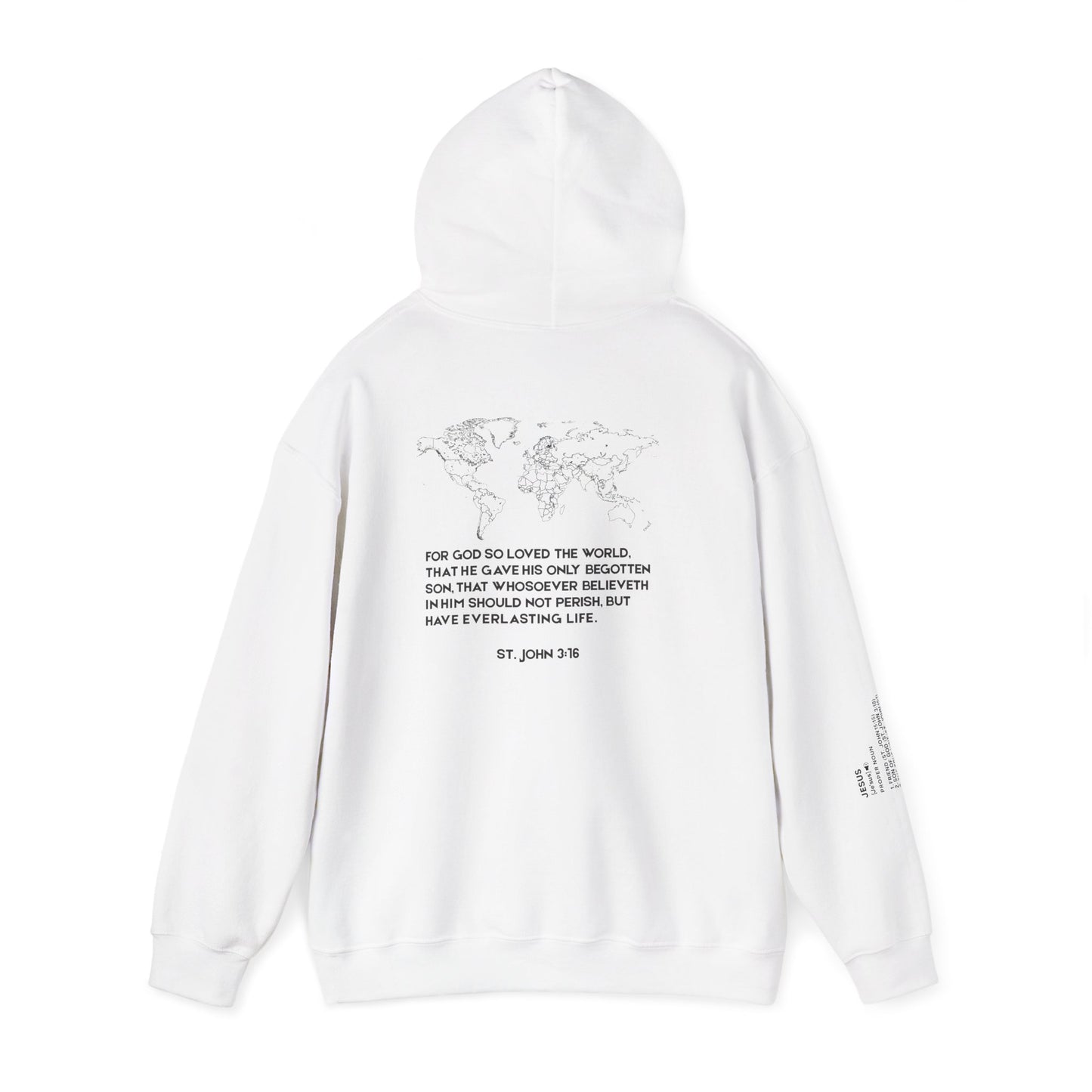 FOR GOD SO LOVED THE WORLD WHITE HOODIE