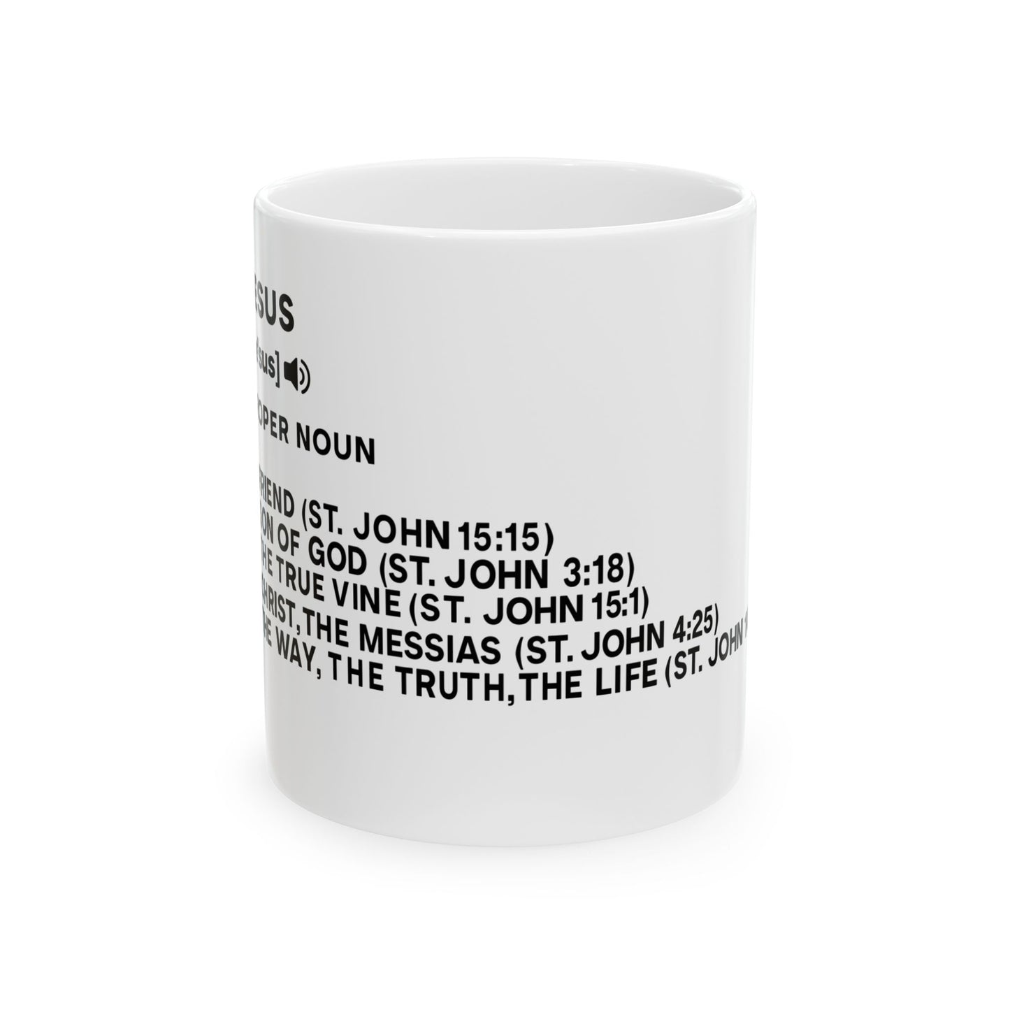 Jesus Definition White Mug - Who Is He? All Scriptures Matter