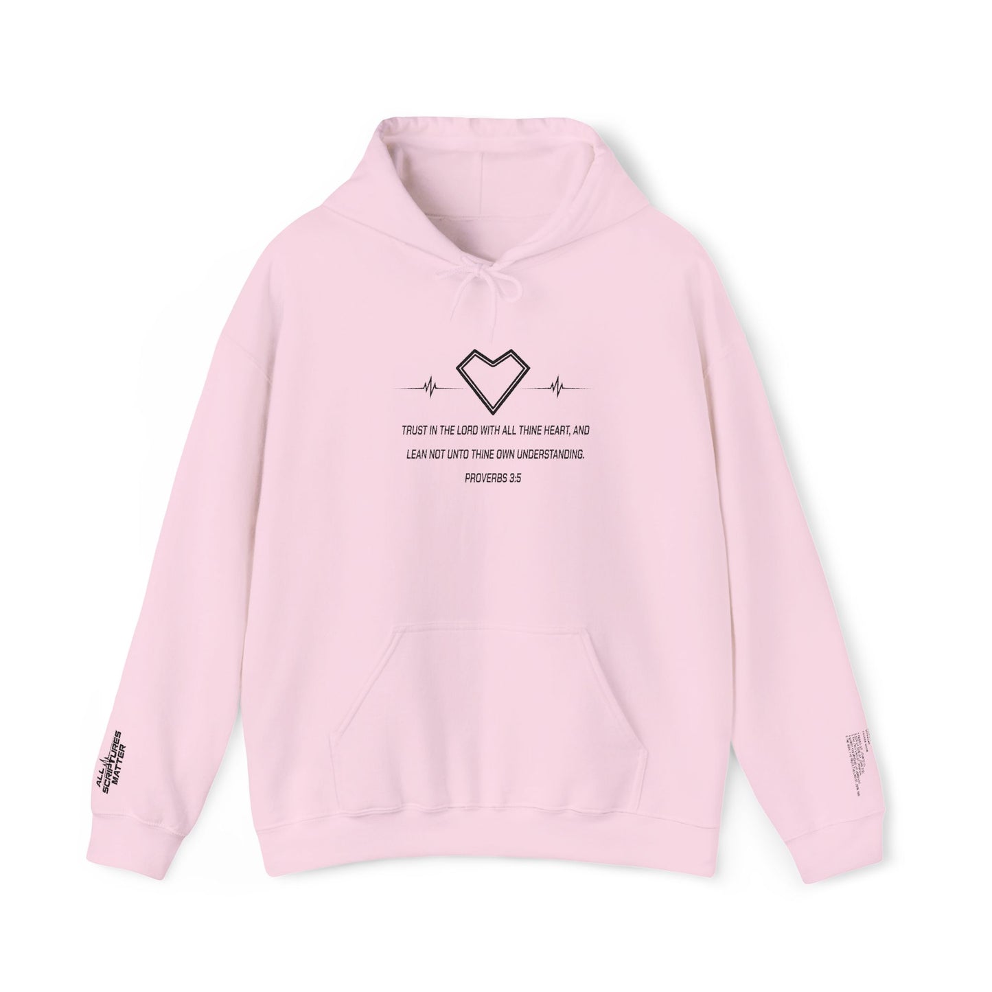 Trust in the Lord Heart Hoodie - Proverbs 3:5  All Scriptures Matter