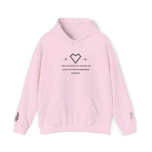 Trust in the Lord Heart Hoodie - Proverbs 3:5  All Scriptures Matter