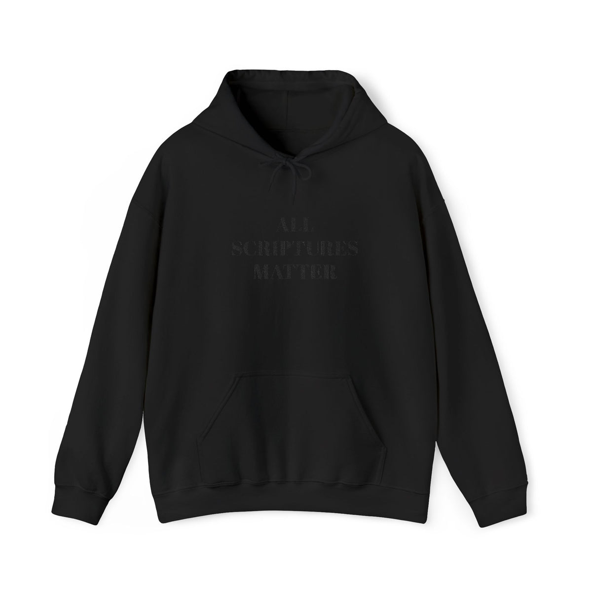 All Scriptures Matter Hoodie - Black on Black Embroidery