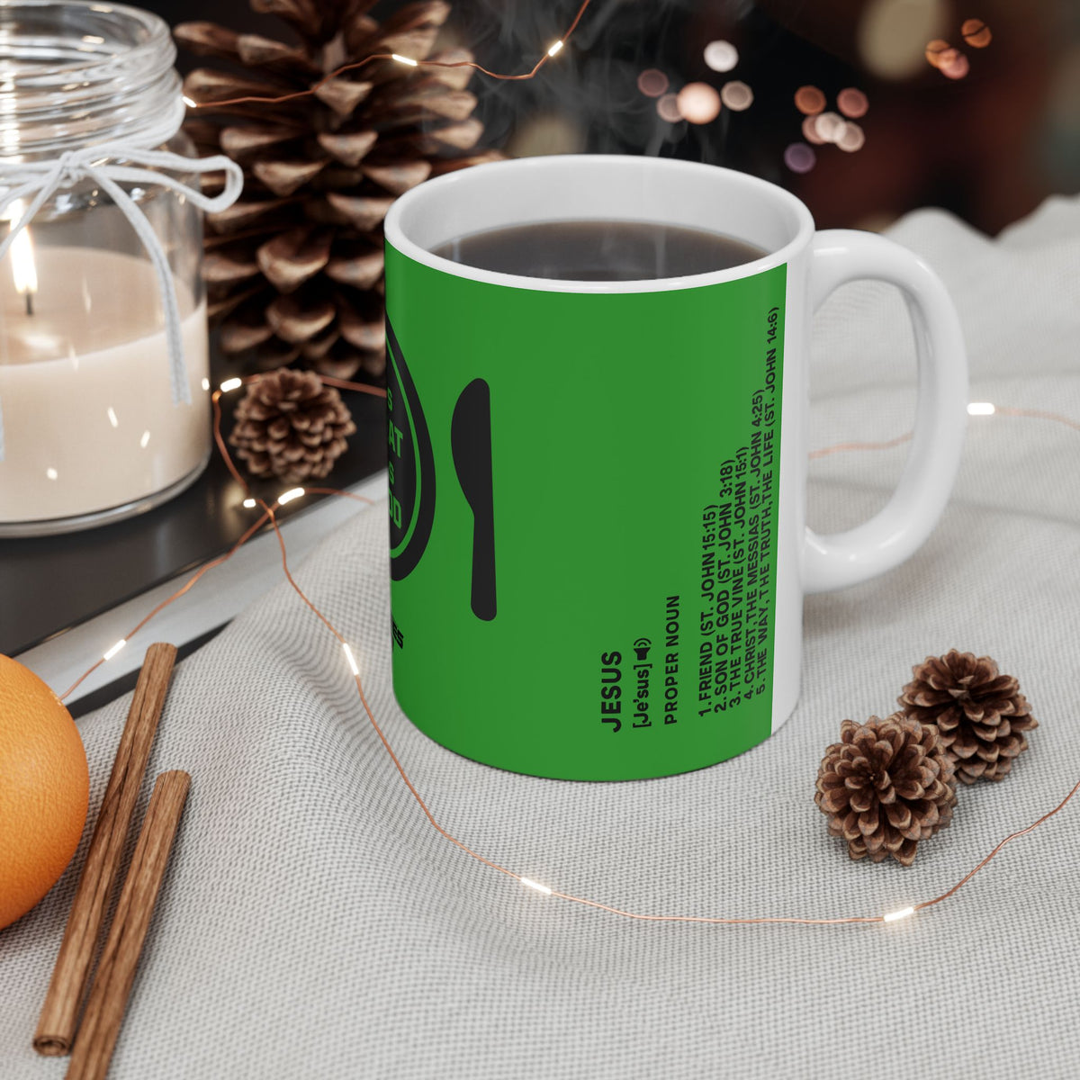 Inflammation Green Tea Mug - God Is So Great, God Is So Good