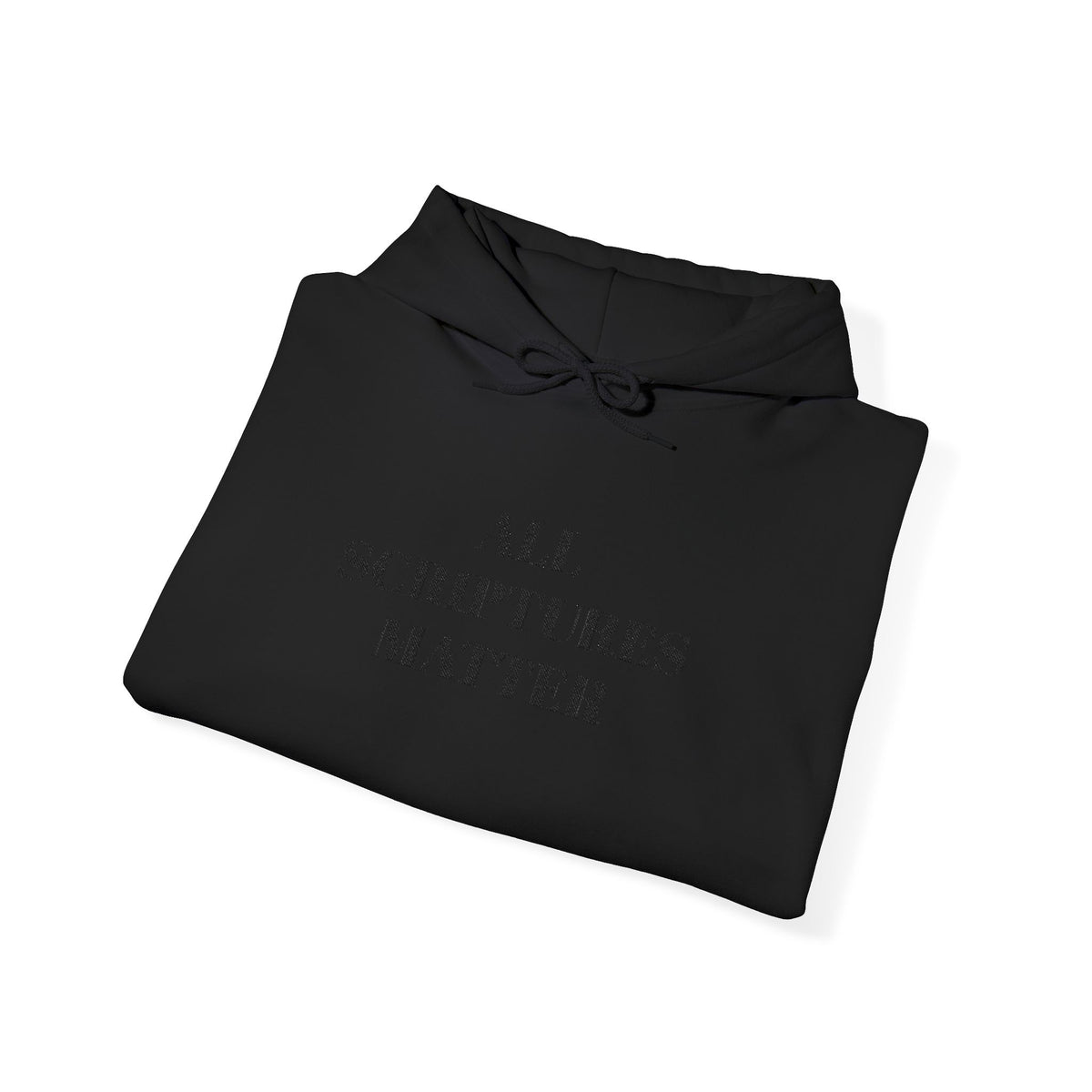 All Scriptures Matter Hoodie - Black on Black Embroidery