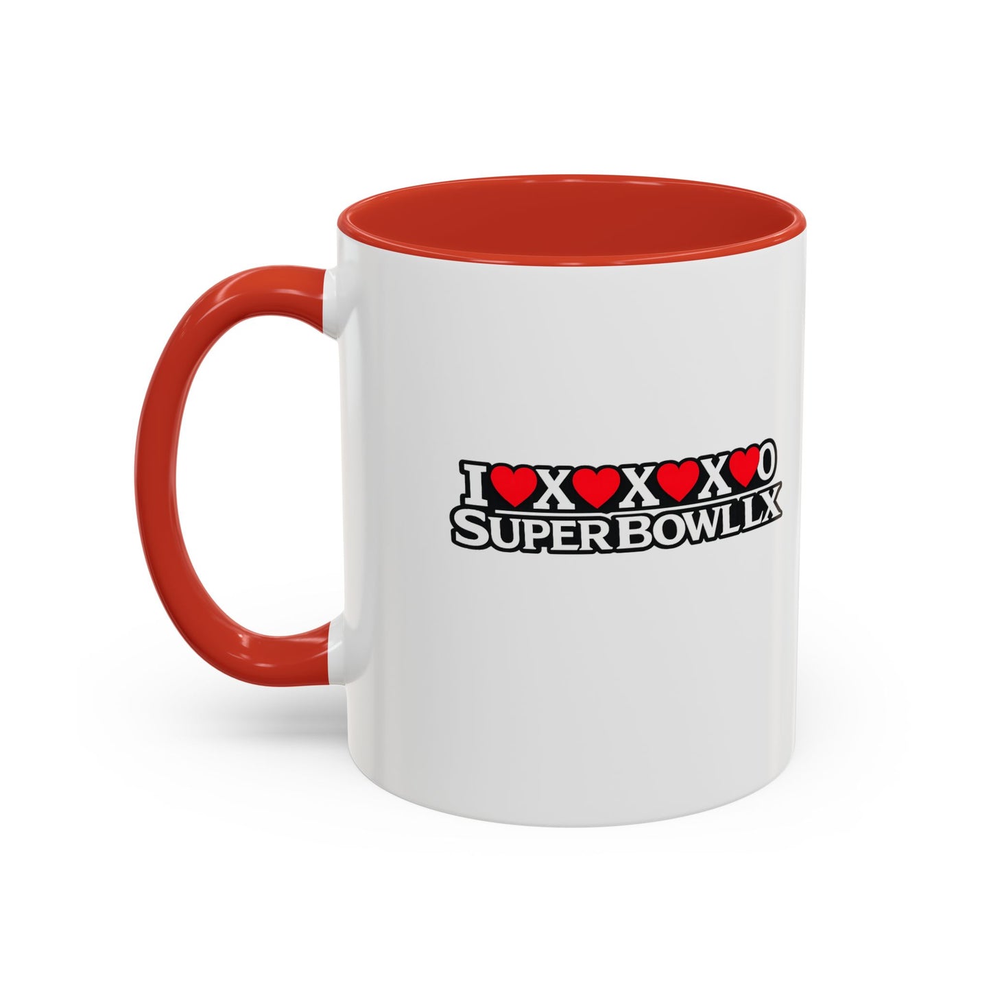 I LOVE SUPER BOWL LX VALENTINE'S MUG