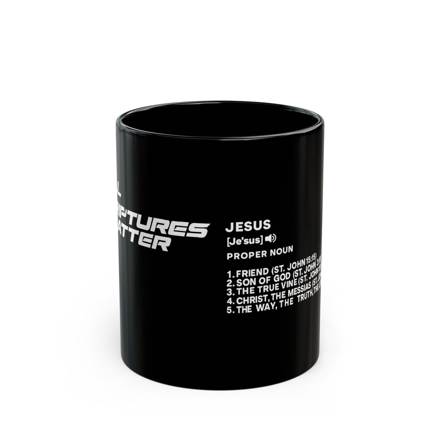 ALL SCRIPTURES MATTER BLACK MUG
